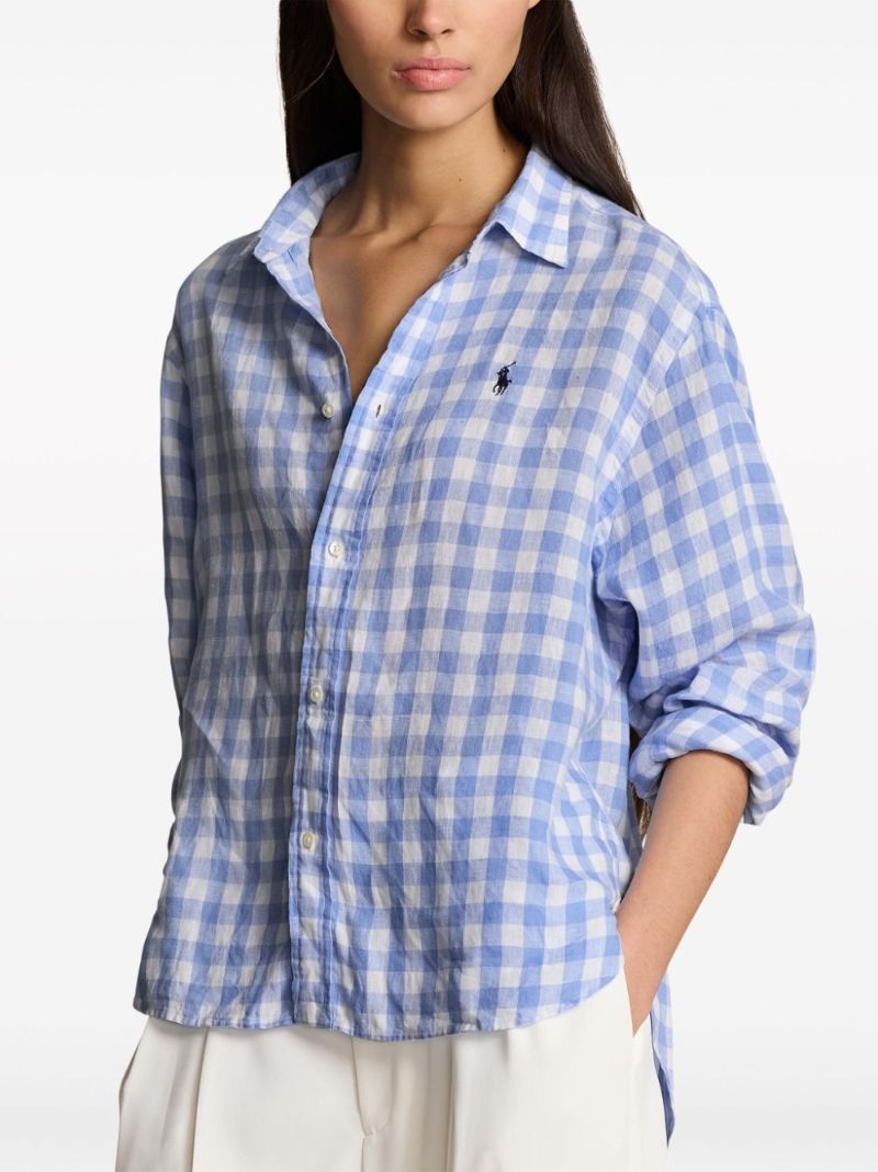Blue Checked Linen Shirt