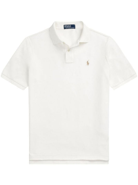 White Polo Pony Cotton Polo Shirt