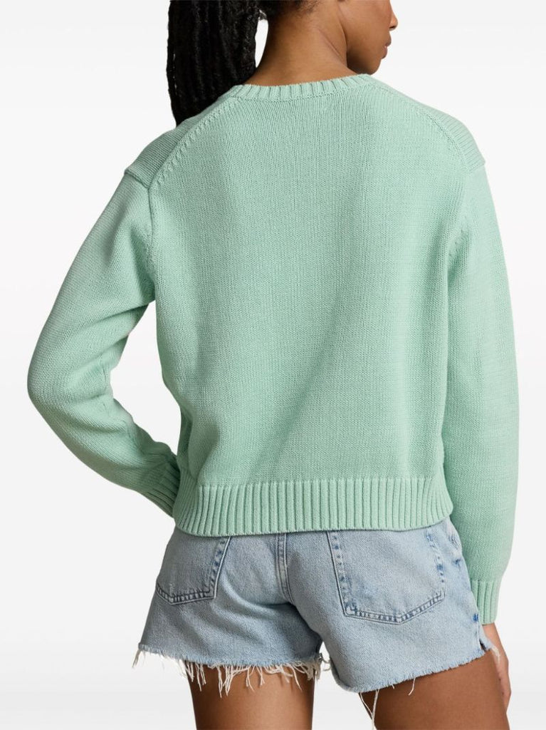 Green Polo Bear Cotton Sweater