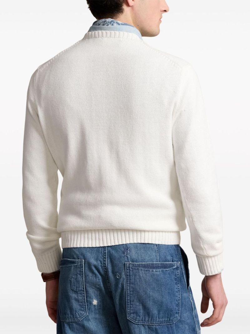 White the Ralph & Ricky Bear Cotton Jumper