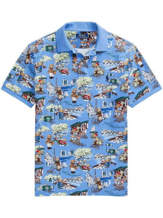 Blue Polo Bear Paris Polo Shirt