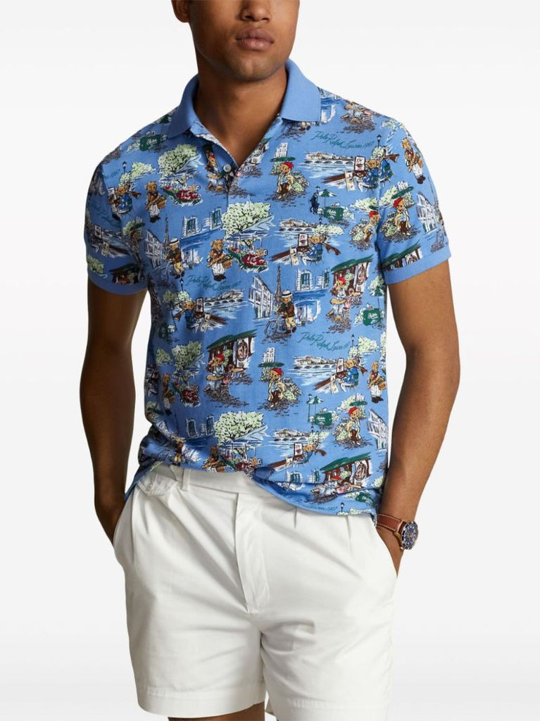 Blue Polo Bear Paris Polo Shirt