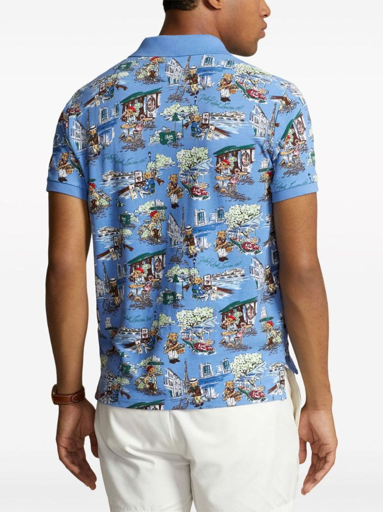 Blue Polo Bear Paris Polo Shirt