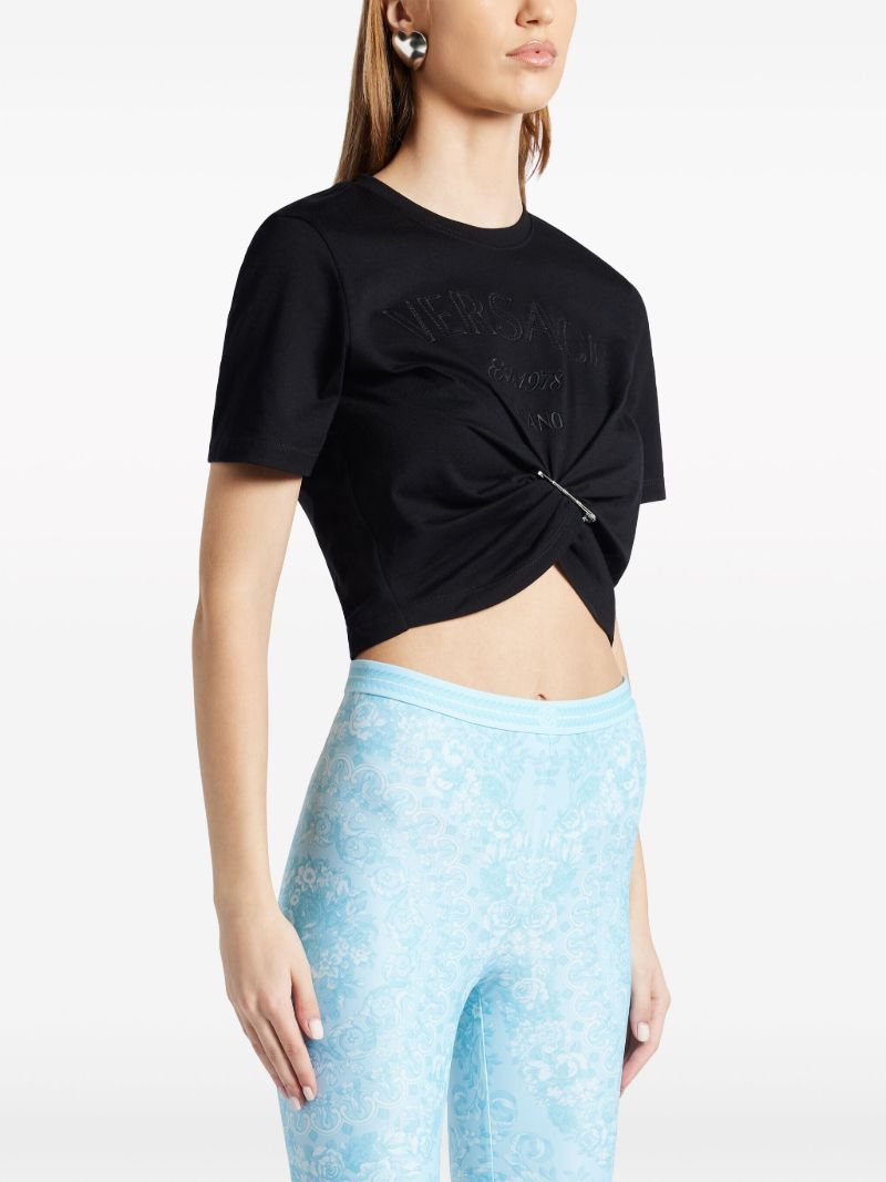 Black  Versace Milano Stamp Cotton T-shirt