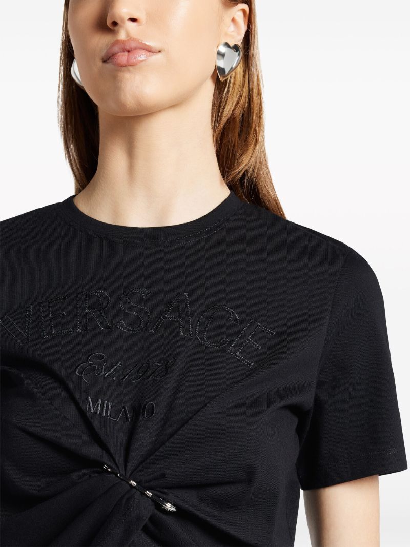 Black  Versace Milano Stamp Cotton T-shirt