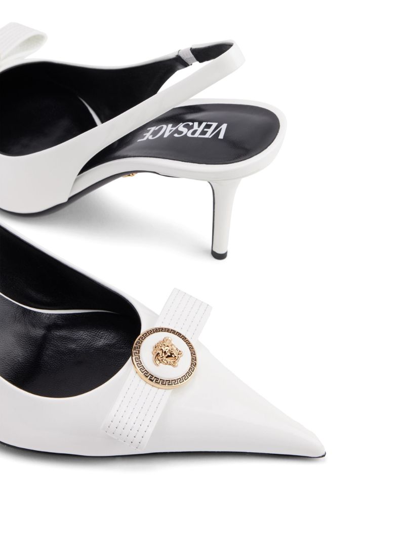 White Gianni Ribbon 90 Pumps