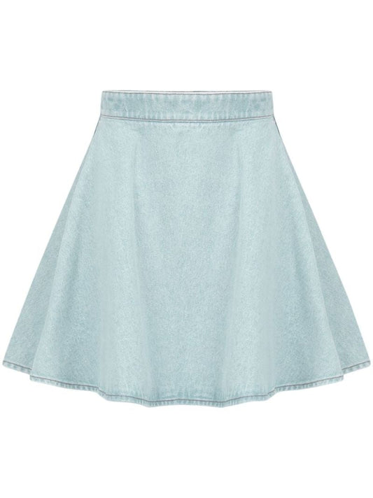 Blue A-line Denim Mini Skirt