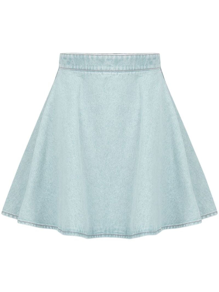 Blue A-line Denim Mini Skirt