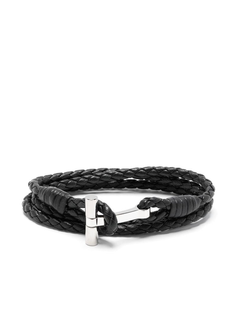 Black Braided Leather Bracelet