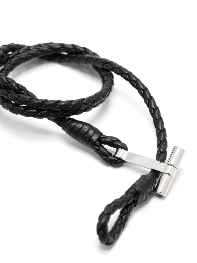 Black Braided Leather Bracelet