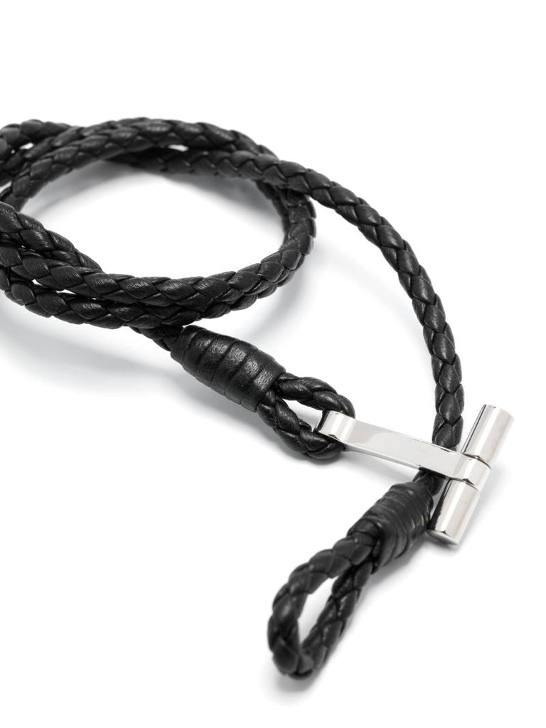 Black Braided Leather Bracelet