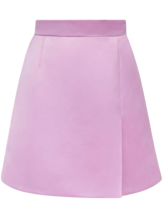 Pink A-line Satin Mini Skirt