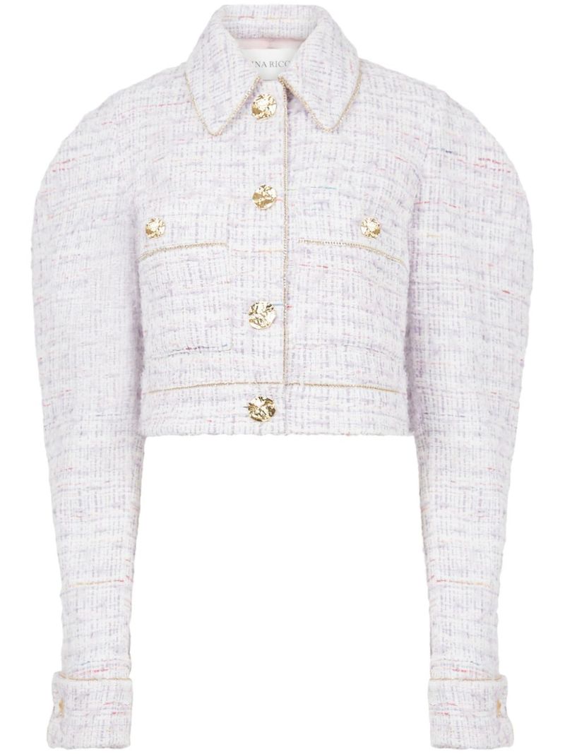 Purple Cocoon Tweed Jacket
