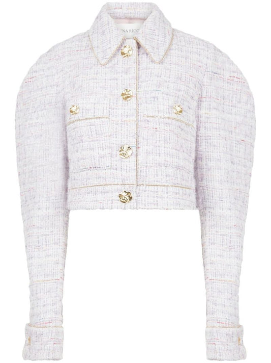 Purple Cocoon Tweed Jacket