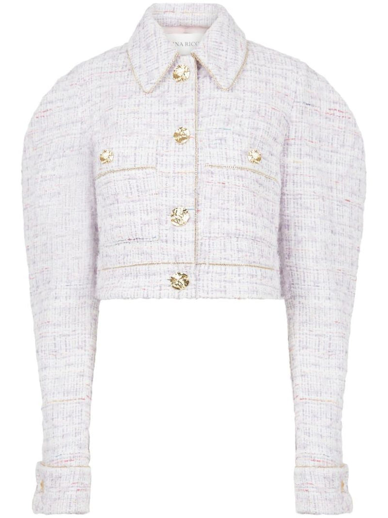 Purple Cocoon Tweed Jacket