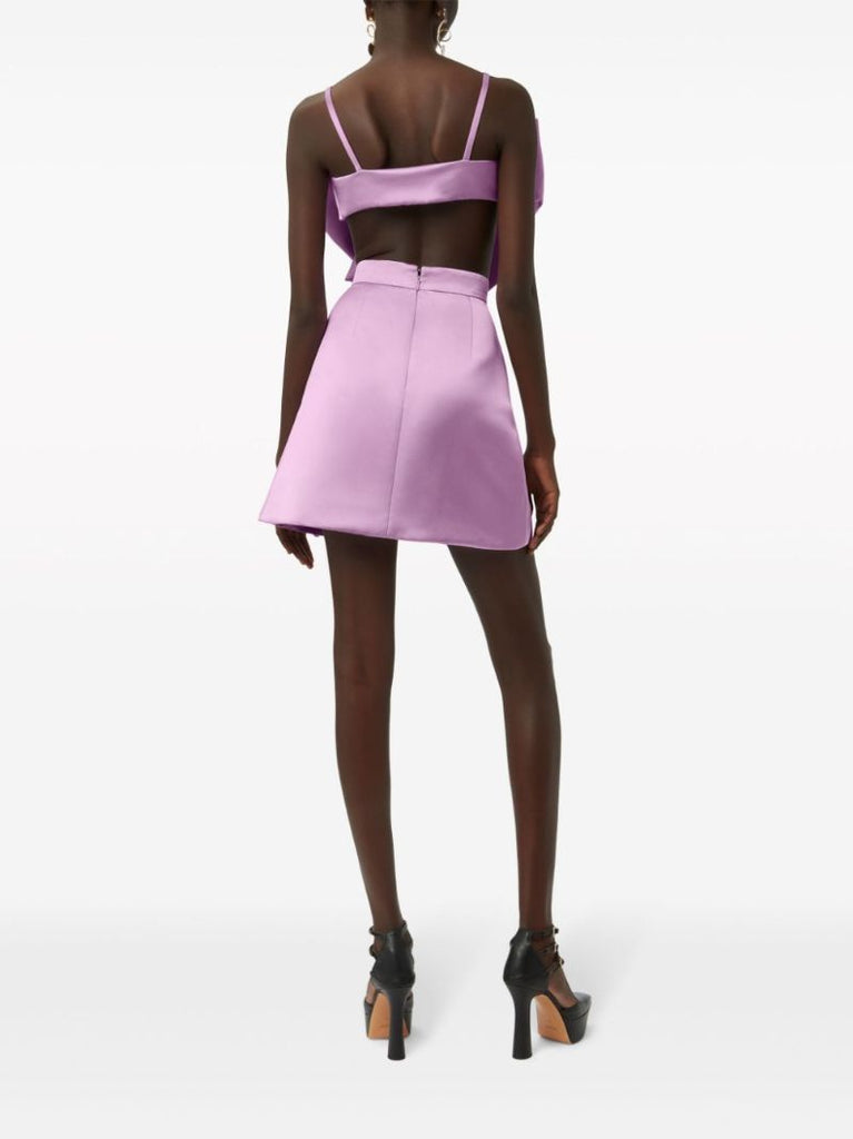 Pink Bow Satin Crop Top