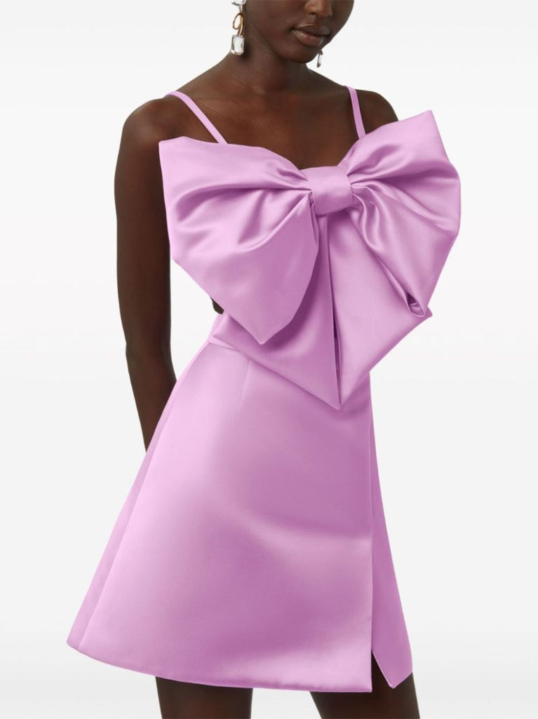 Pink Bow Satin Crop Top