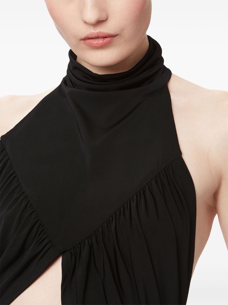 Black Draped Halterneck Top