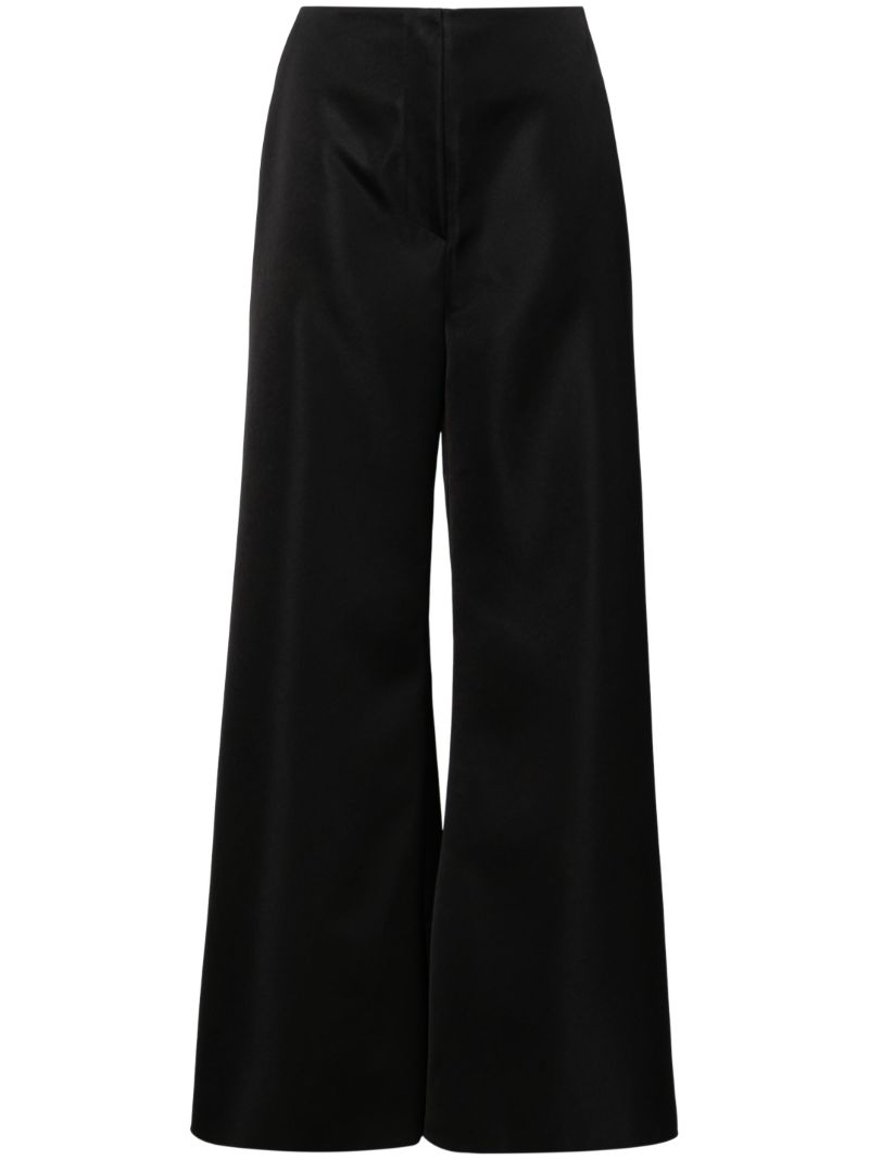 Black Charis Flared Satin Trousers