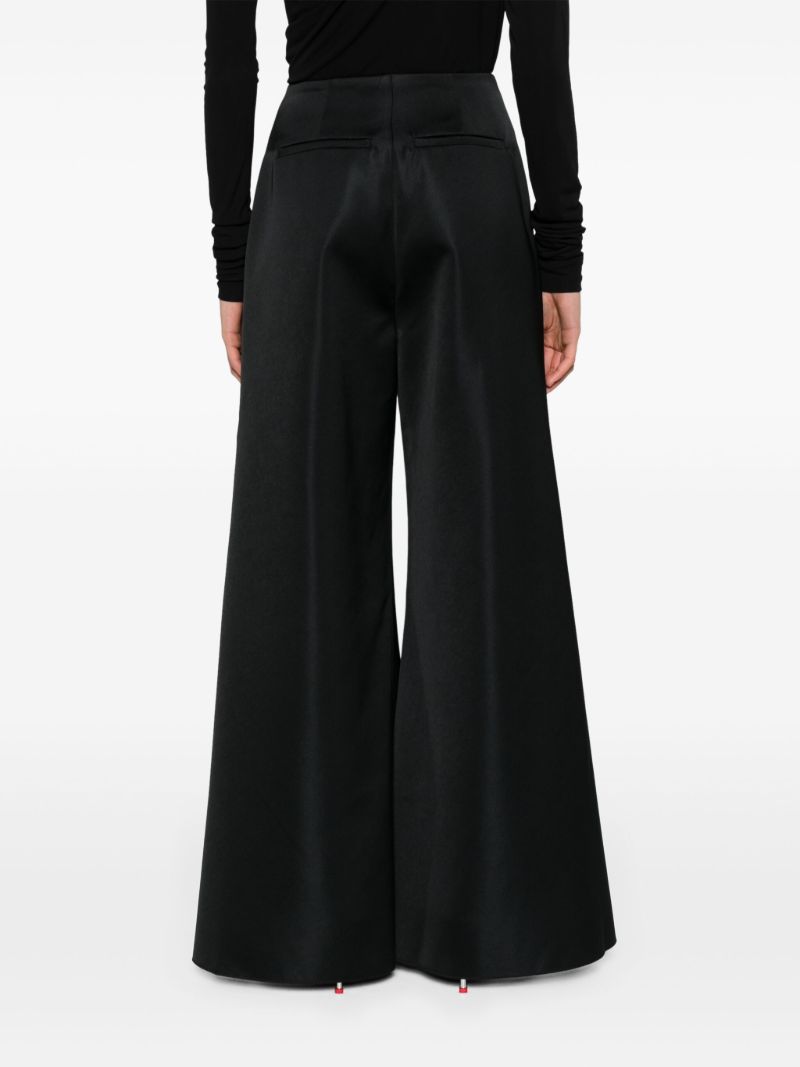 Black Charis Flared Satin Trousers