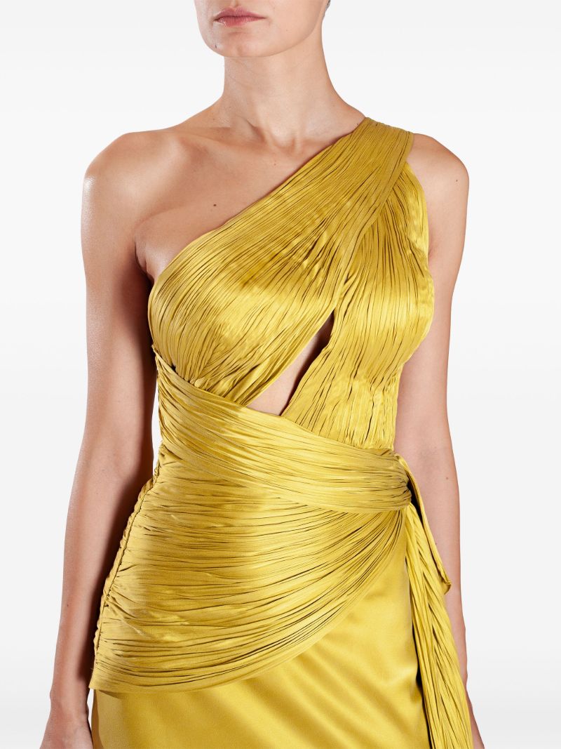 Yellow Bliss One-shoulder Silk Gown