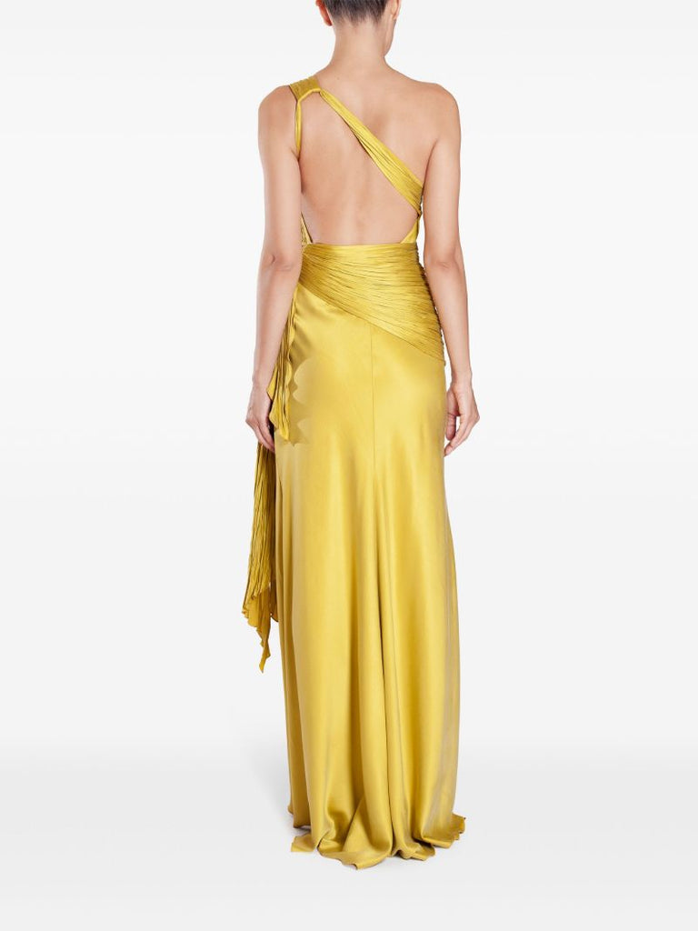 Yellow Bliss One-shoulder Silk Gown