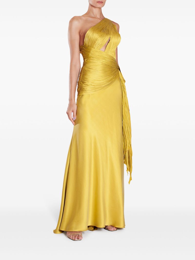 Yellow Bliss One-shoulder Silk Gown