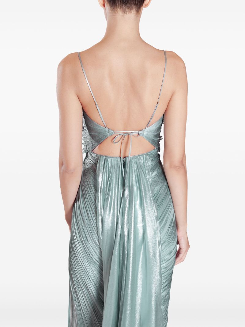 Blue Manon Pleated Silk Gown