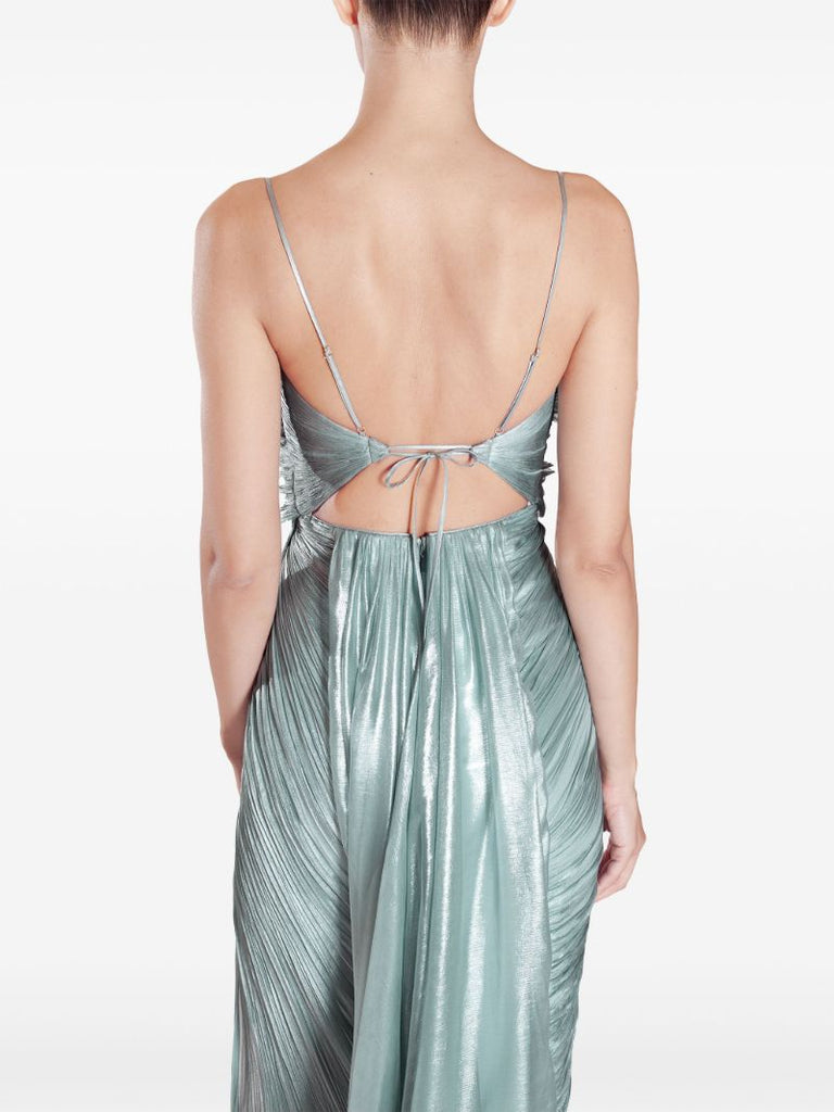 Blue Manon Pleated Silk Gown