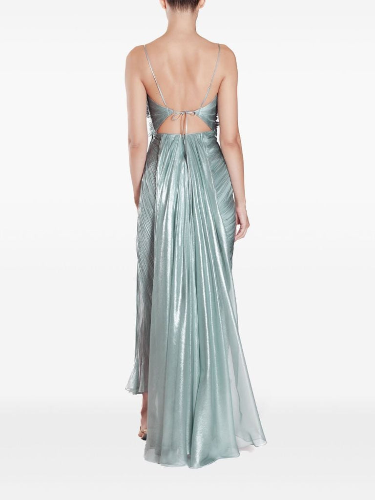 Blue Manon Pleated Silk Gown