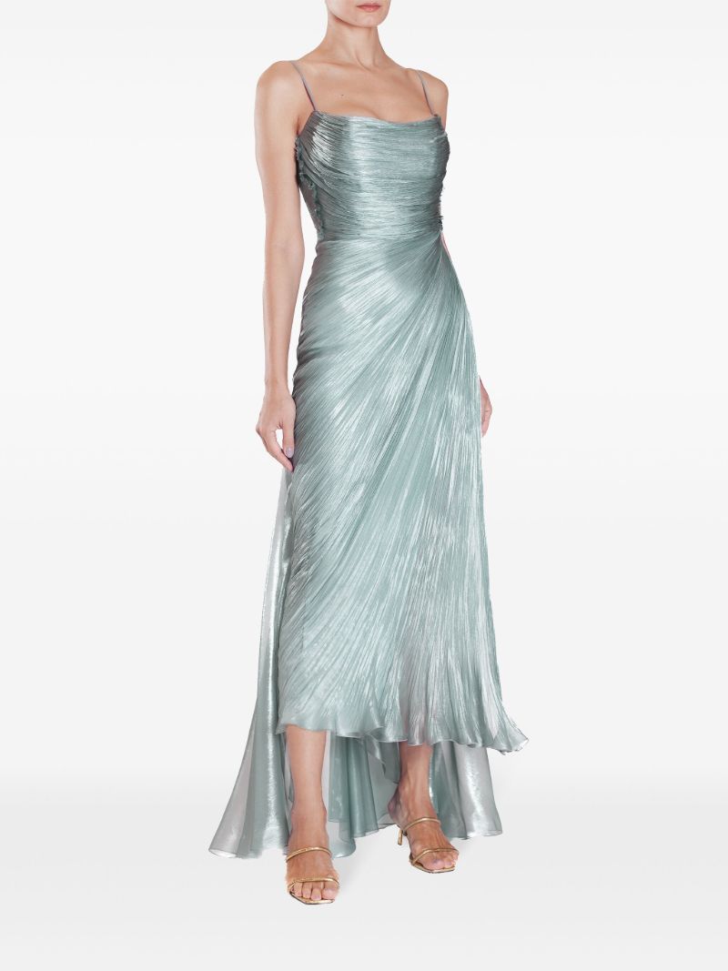 Blue Manon Pleated Silk Gown