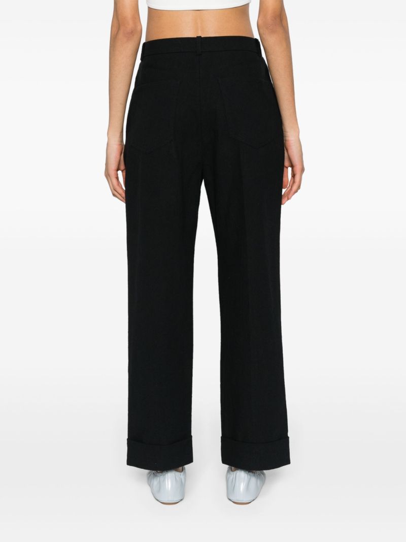 Black Katrine Straight-leg Trousers