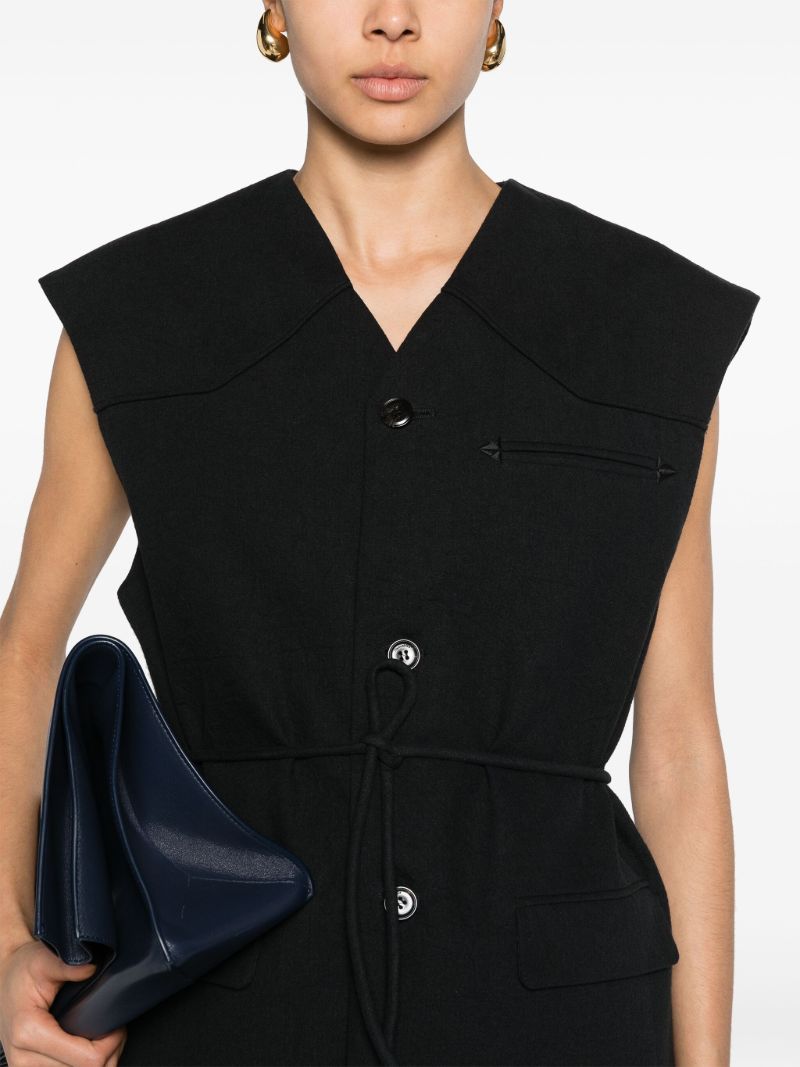 Black Astrid Belted Vest