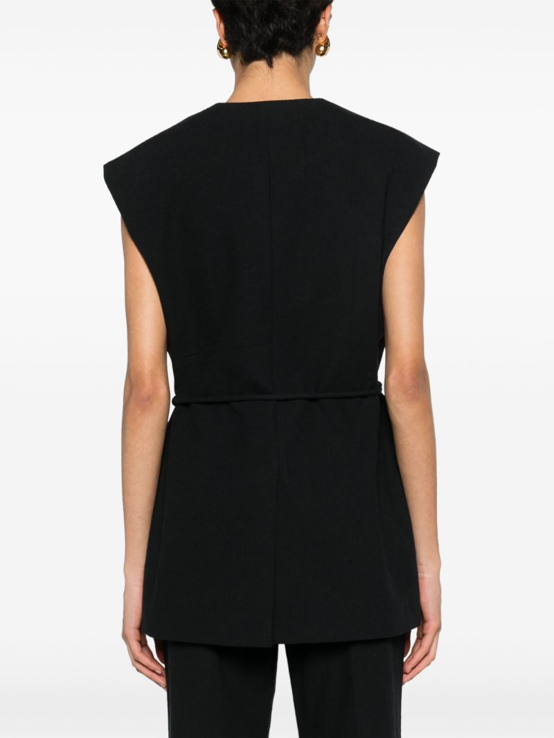 Black Astrid Belted Vest