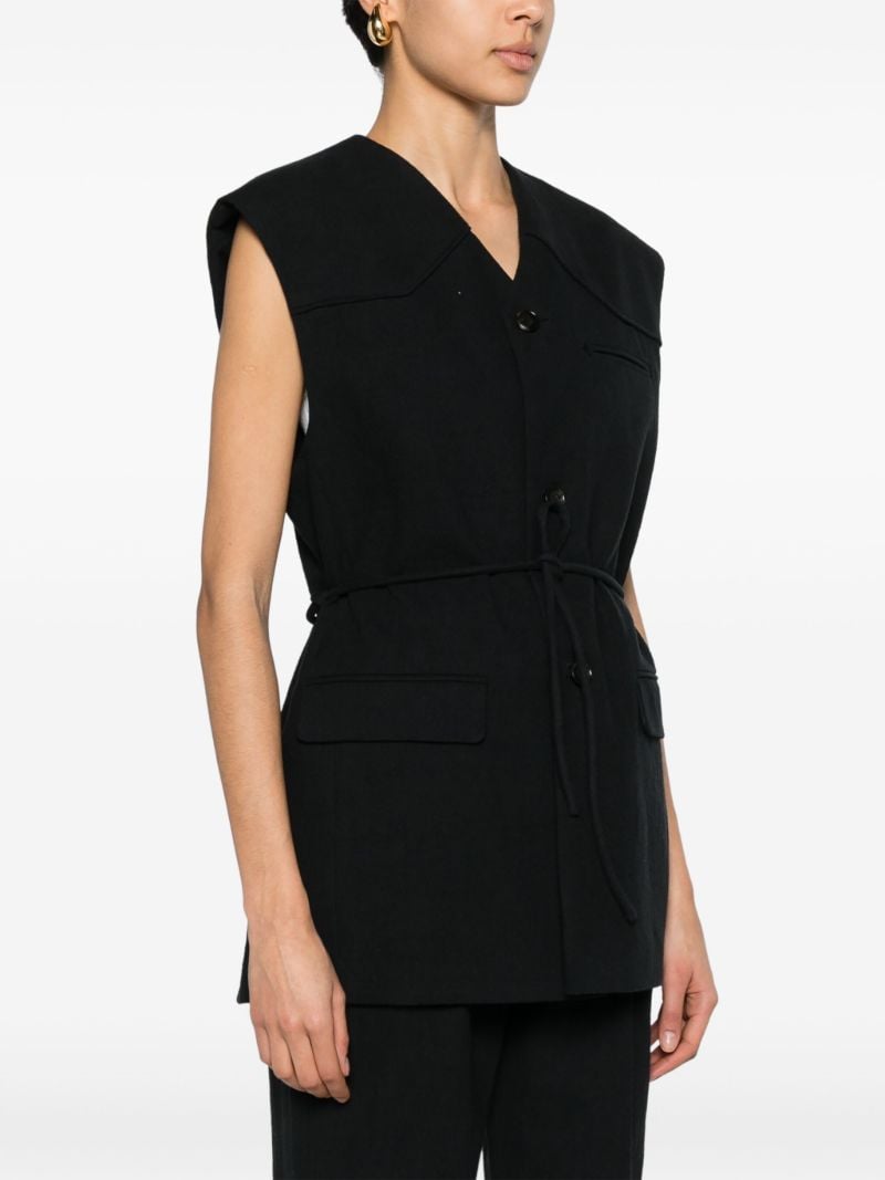 Black Astrid Belted Vest