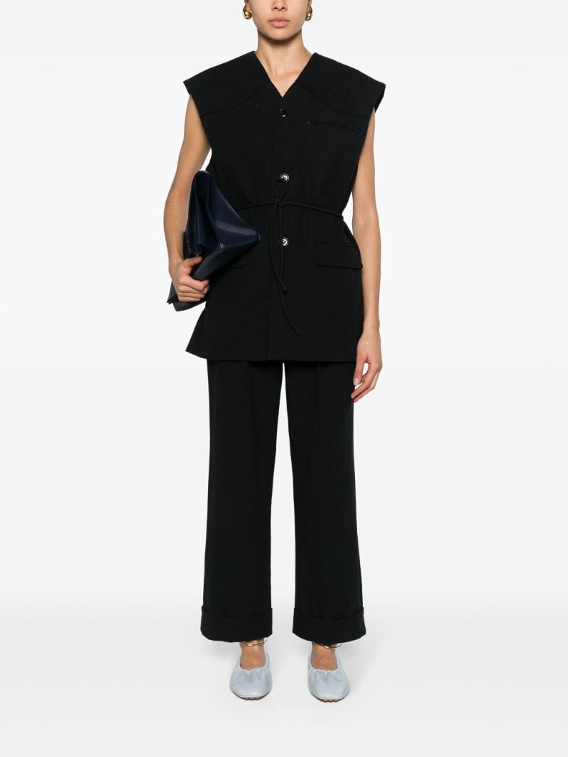 Black Astrid Belted Vest