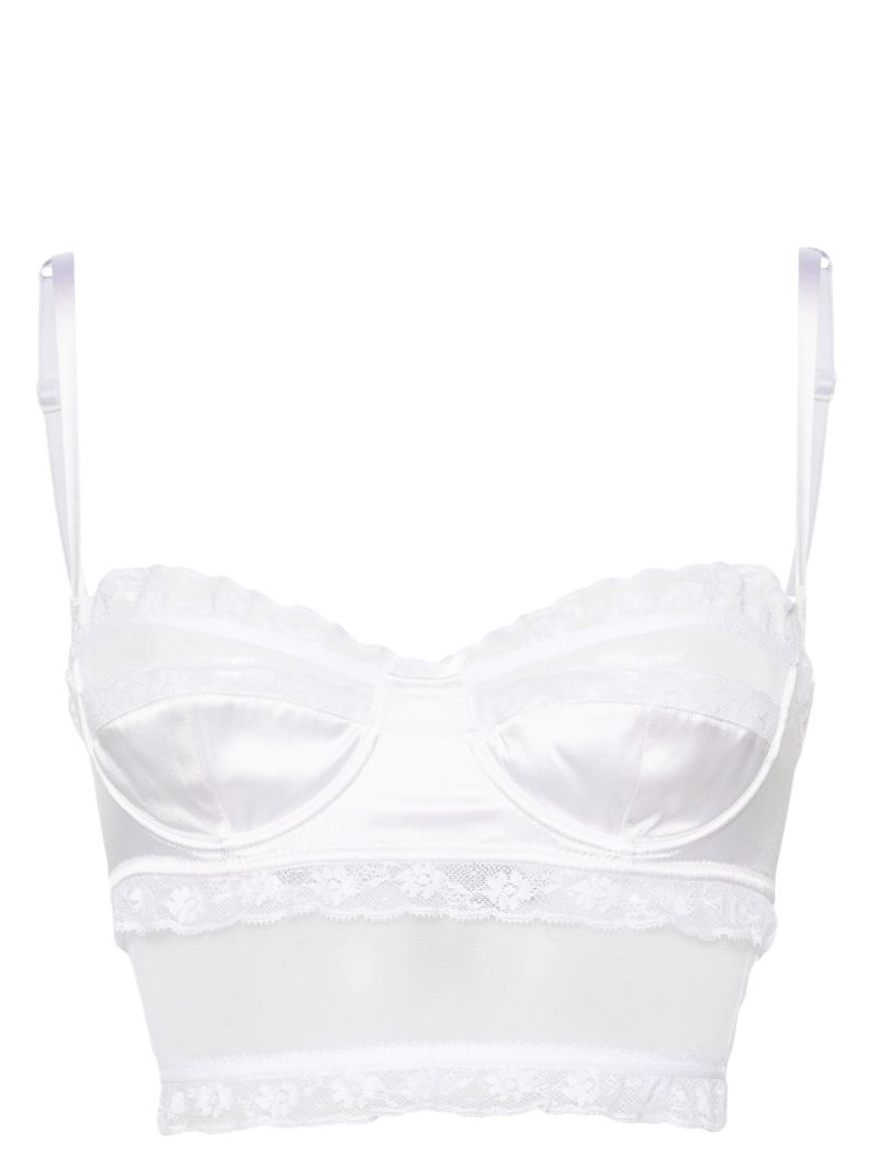 White Floral-lace Balconette Bra