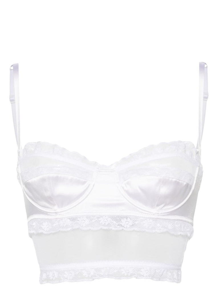 White Floral-lace Balconette Bra