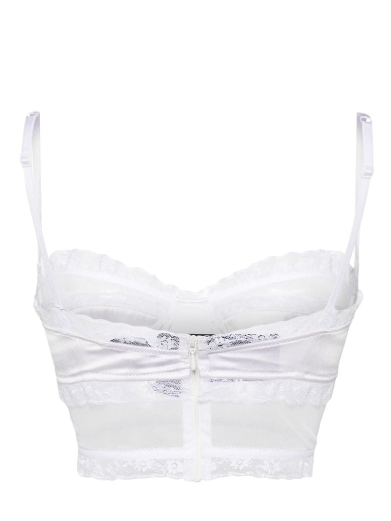 White Floral-lace Balconette Bra