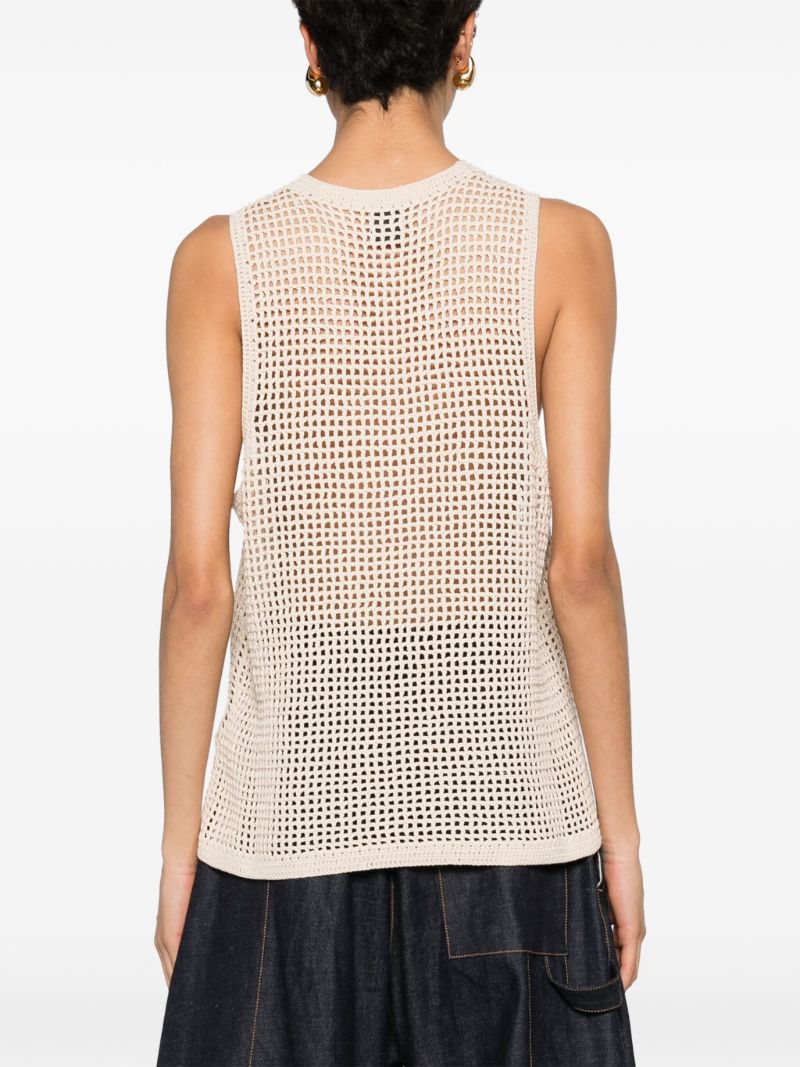 Neutral Myrtille Crochet Tank Top