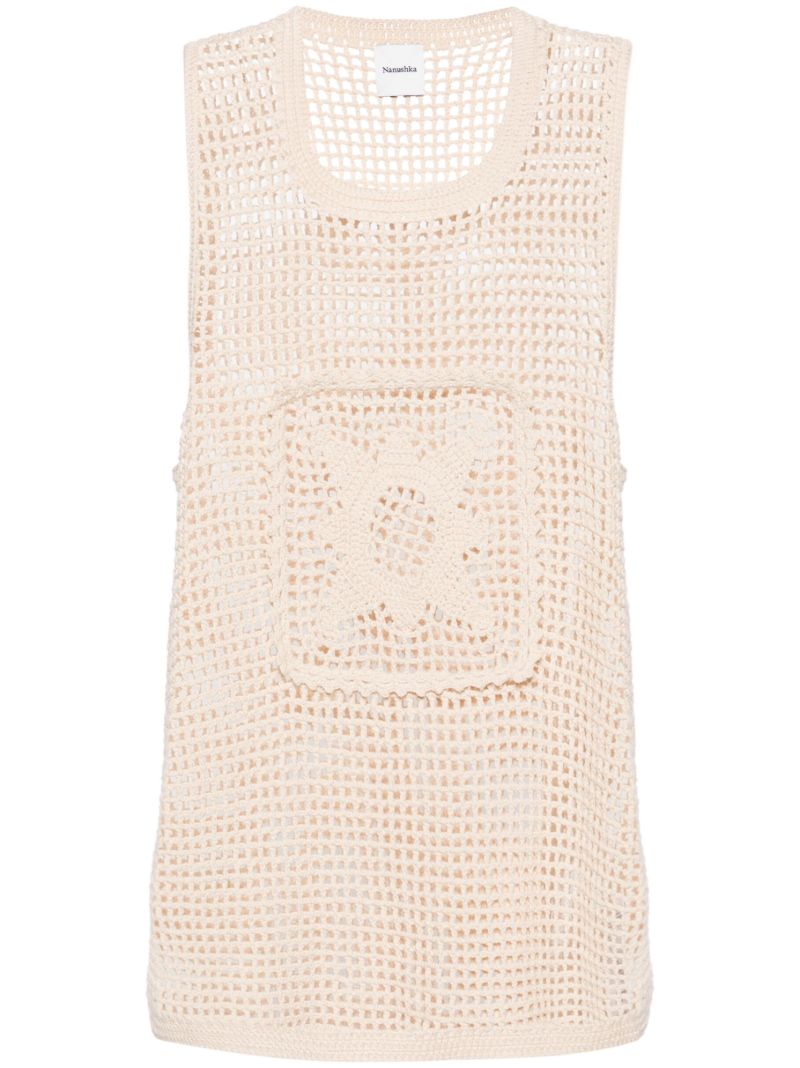 Neutral Myrtille Crochet Tank Top