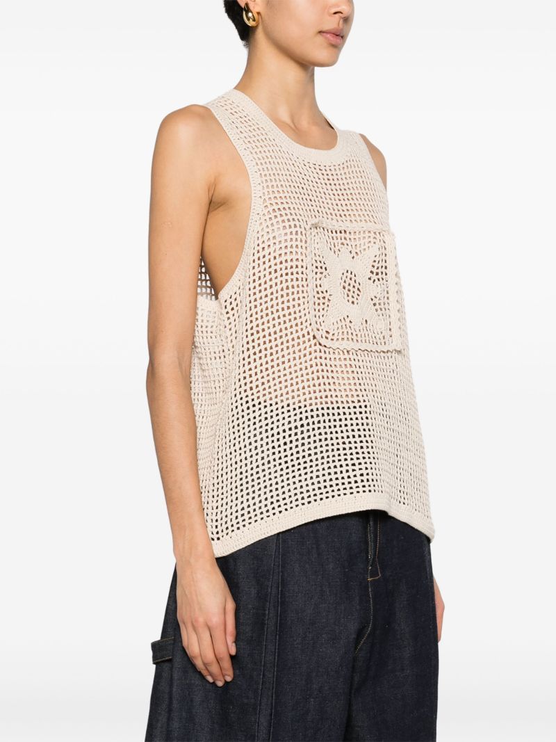 Neutral Myrtille Crochet Tank Top