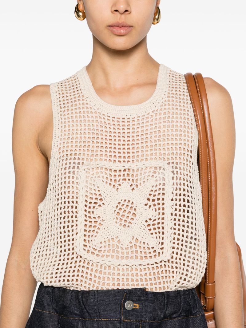 Neutral Myrtille Crochet Tank Top