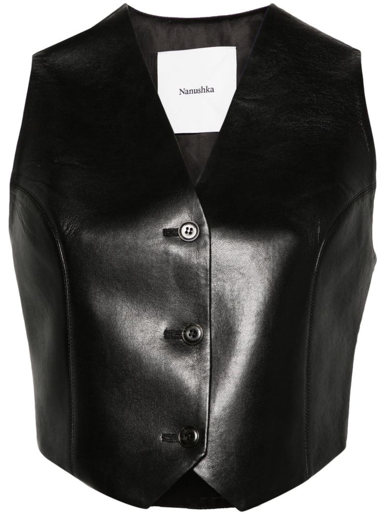 Black Arnona Cropped Vest