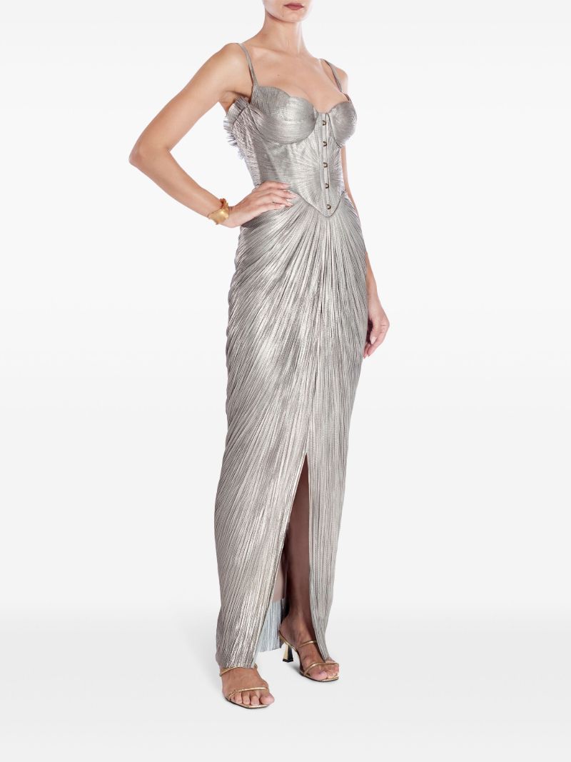 Silver-tone Noemie Silk Gown
