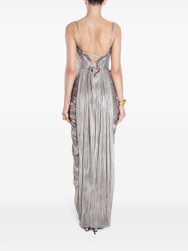 Silver-tone Noemie Silk Gown