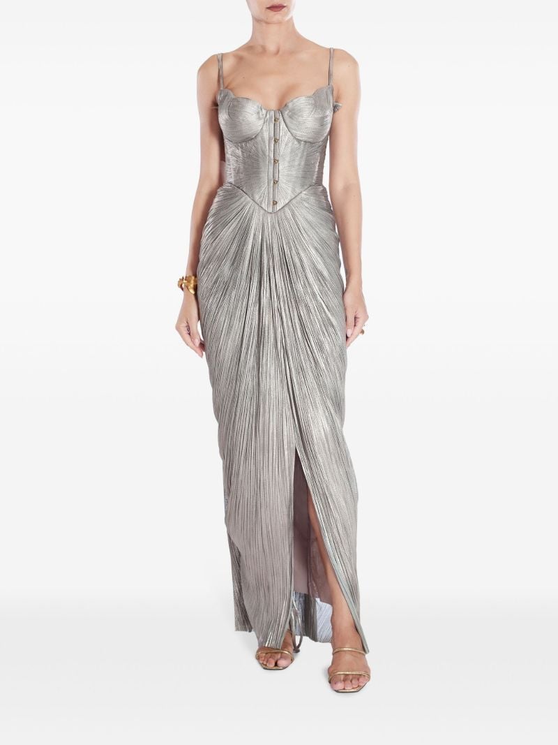 Silver-tone Noemie Silk Gown