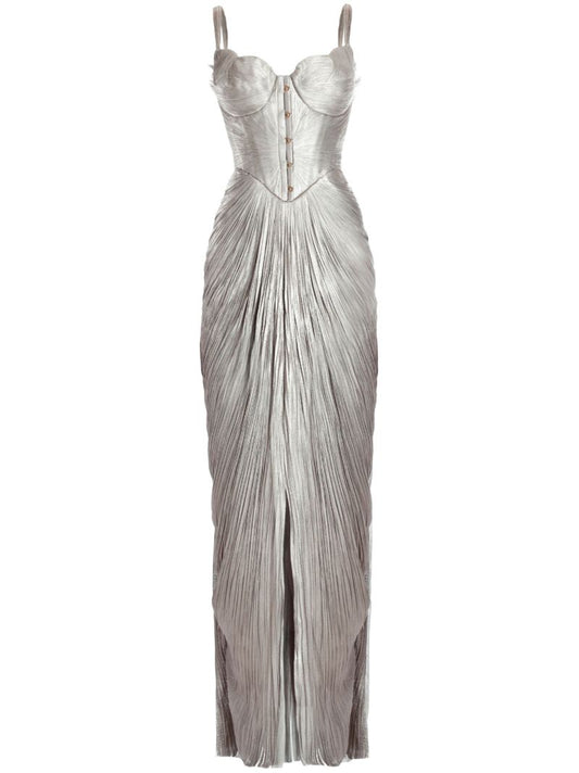 Silver-tone Noemie Silk Gown