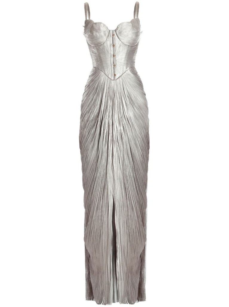 Silver-tone Noemie Silk Gown