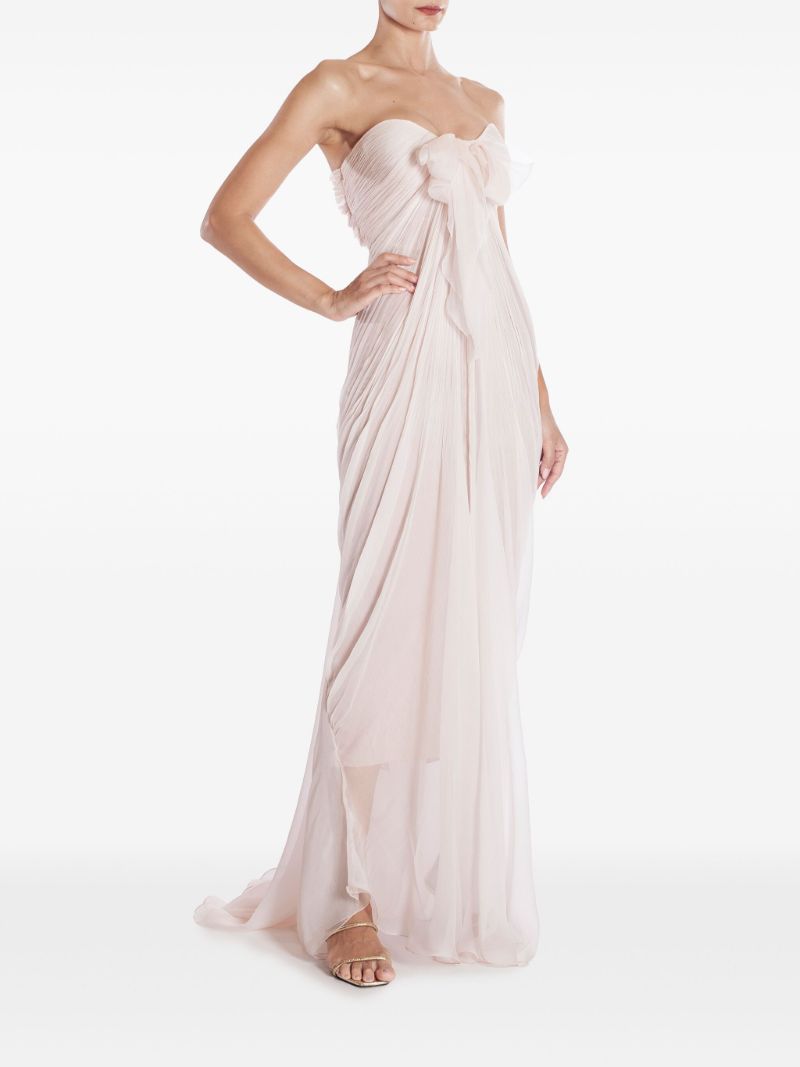 Pink Lyna Strapless Silk Gown